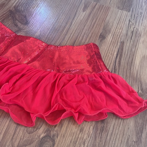 Iheartraves Red Micro Hologram Skirt Small - Picture 4 of 4